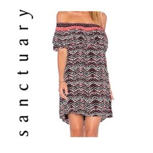 🌺 SANCTUARY Maasai Off-the-Shoulder Dress NWT $135 S